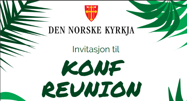 logo Den norske kyrkja, dekor grønne blad, Tekst 